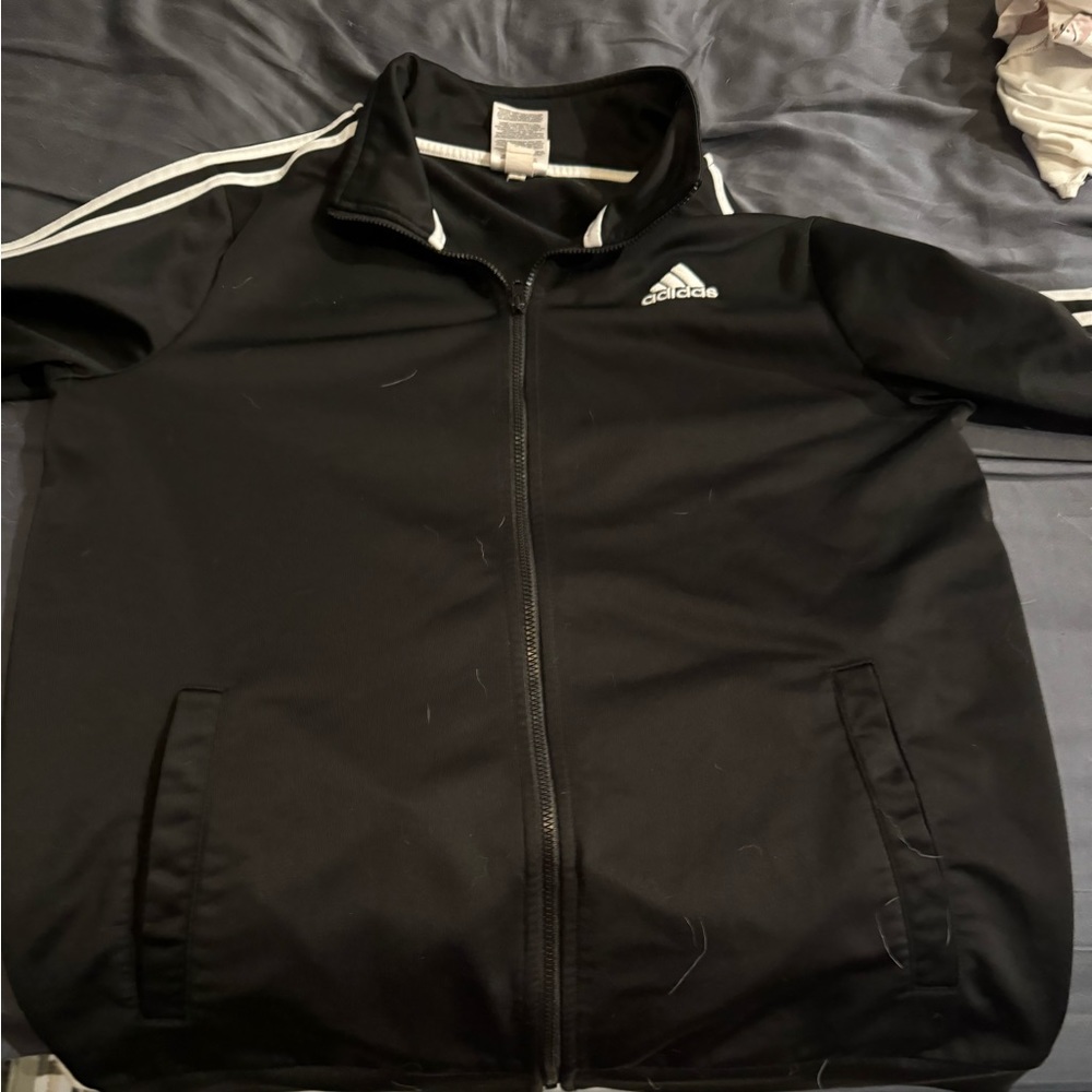 Black Adidas tracksuit jacket